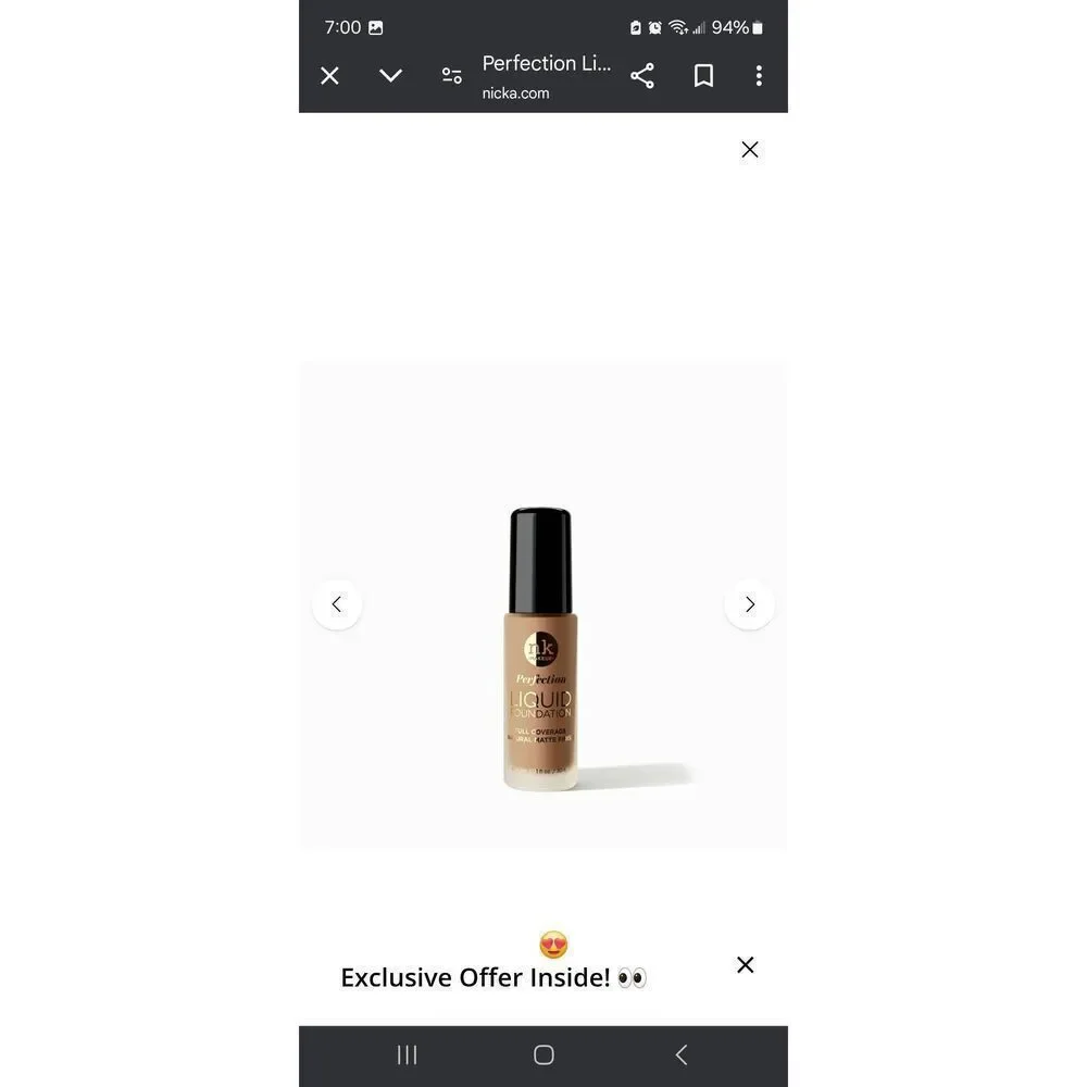 New Lot of 3 Sealed NK Makeup Perfection Liquid Foundation FFPF07 Mocha